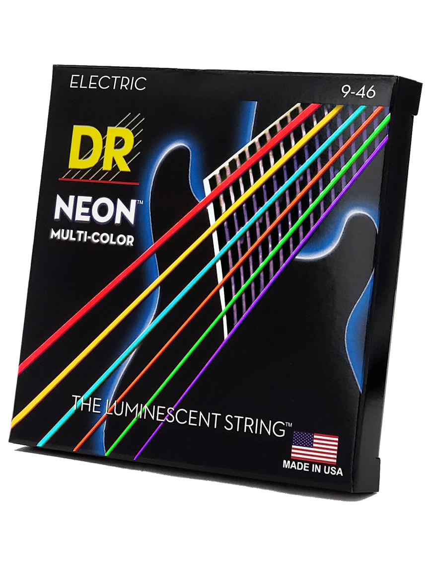 DR NEON™ Multi-Color 9-46 Cuerdas Guitarra Eléctrica Light-Medium