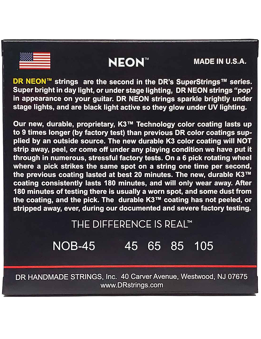 DR HI-DEF NEON™ Orange 45-105 Cuerdas Bajo Eléctrico Medium | Naranjo