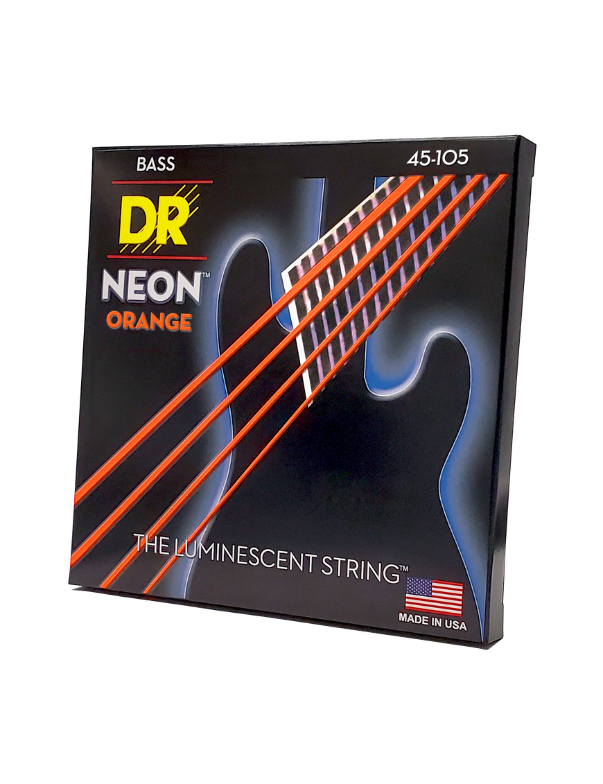 DR HI-DEF NEON™ Orange 45-105 Cuerdas Bajo Eléctrico Medium | Naranjo