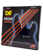 DR Hi-DEF NEON™ Orange 45-125 Cuerdas Bajo Eléctrico 5 Cuerdas Medium | Naranjo