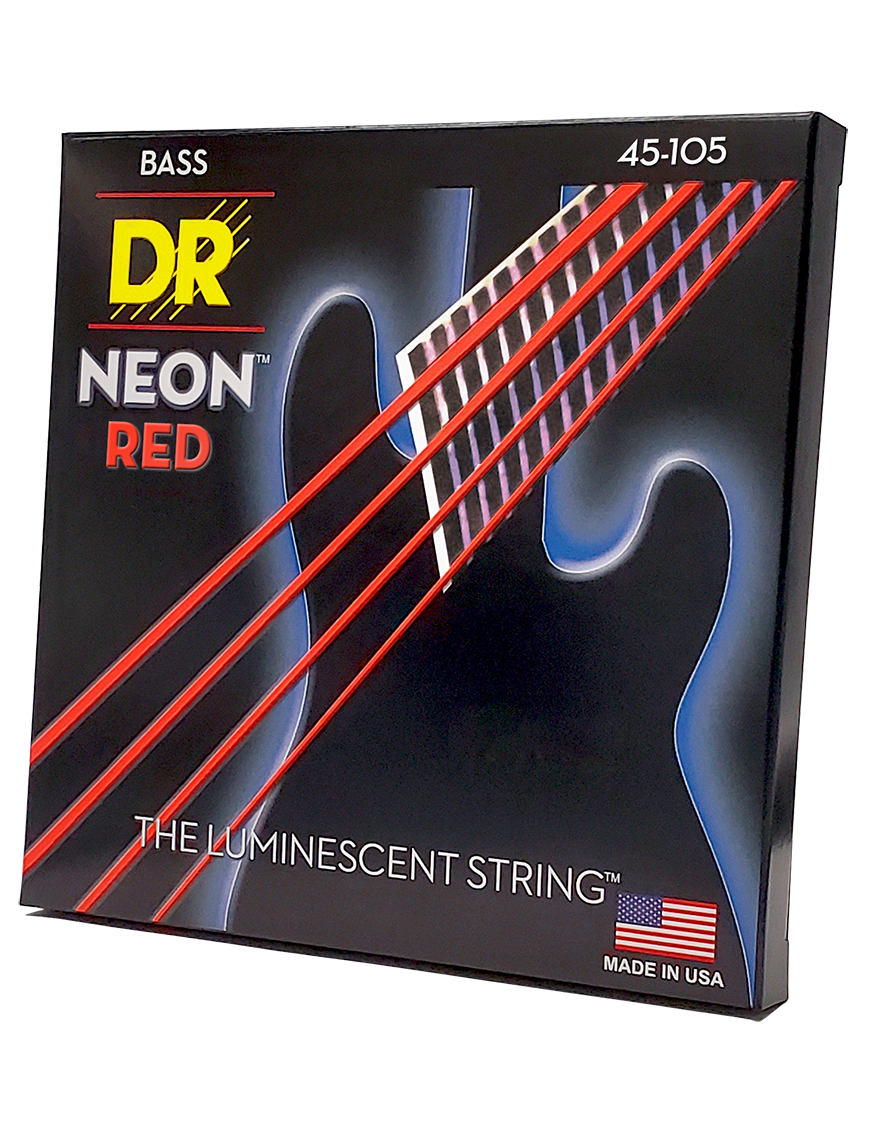 DR HI-DEF NEON™ Red 45-105 Cuerdas Bajo Eléctrico Medium | Rojo
