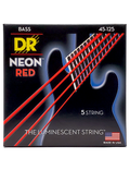 DR HI-DEF NEON Red 45-125 Cuerdas Bajo Eléctrico 5 Cuerdas Medium | Rojo