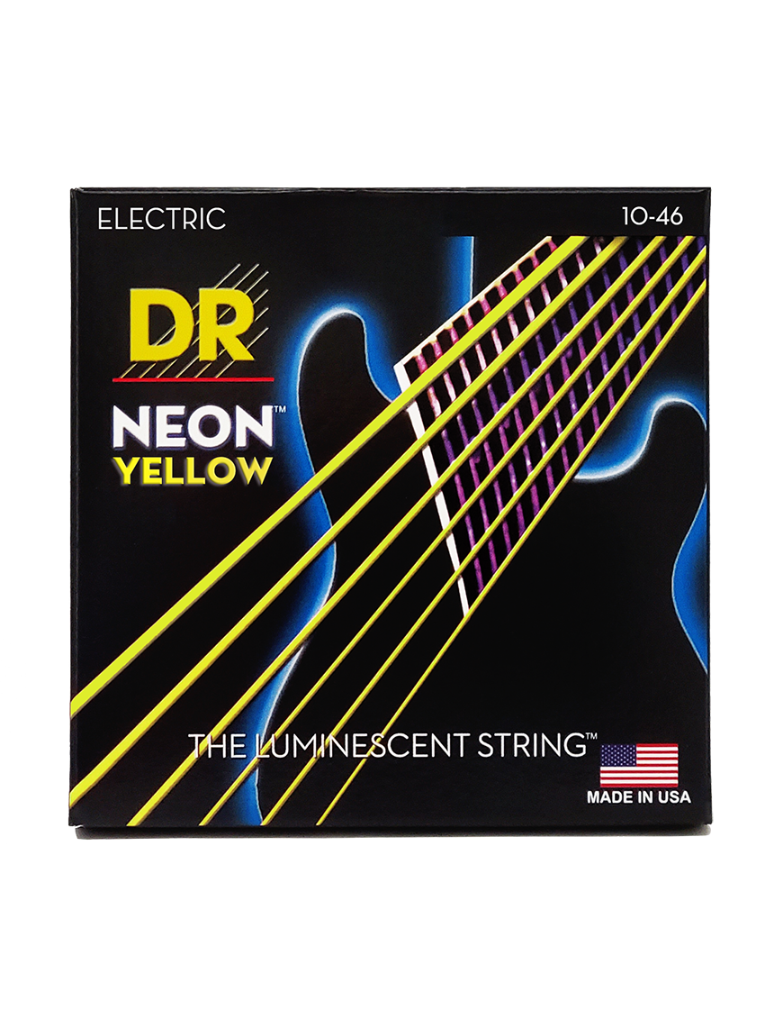 DR HI-DEF NEON™ Yellow 10-46 Cuerdas Guitarra Eléctrica Medium | Amarillo