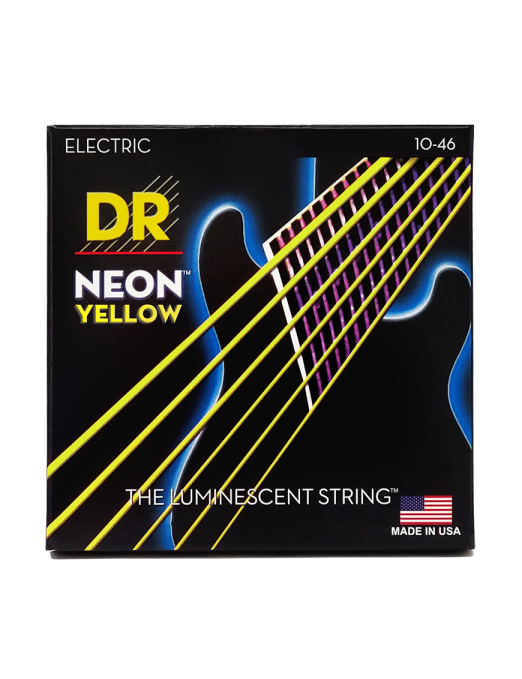 DR HI-DEF NEON™ Yellow 10-46 Cuerdas Guitarra Eléctrica Medium | Amarillo