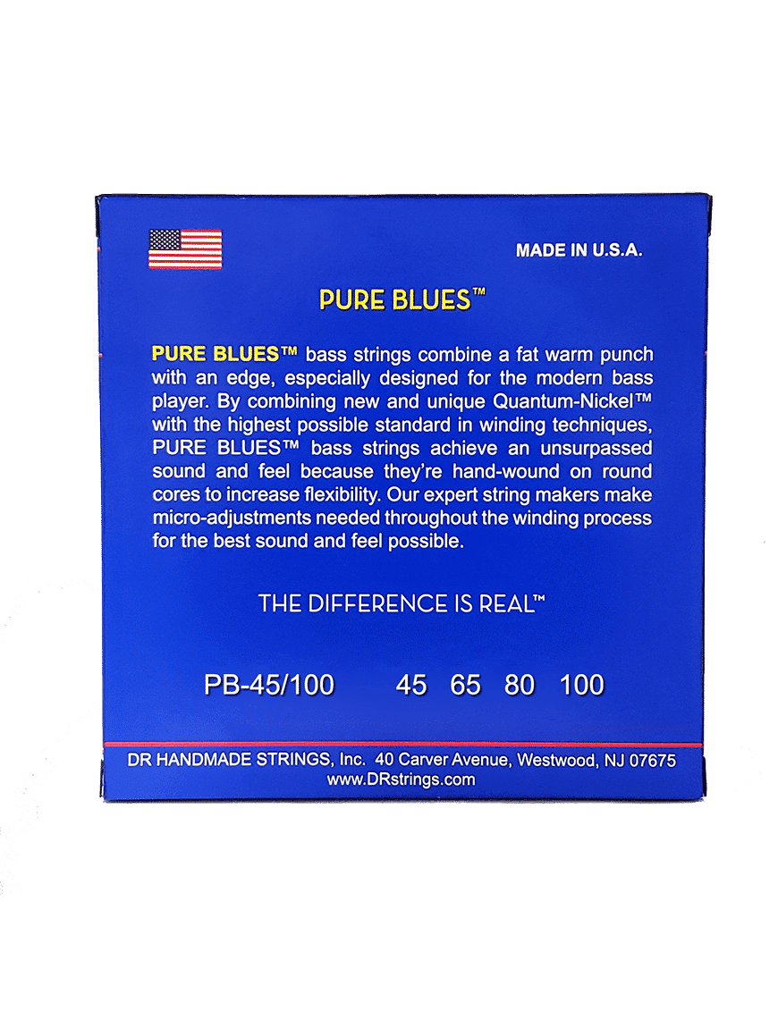 Dr Pure Blues™ Pb-45 Cuerdas Bajo Eléctrico 4 Cuerdas 45-100 Medium Light