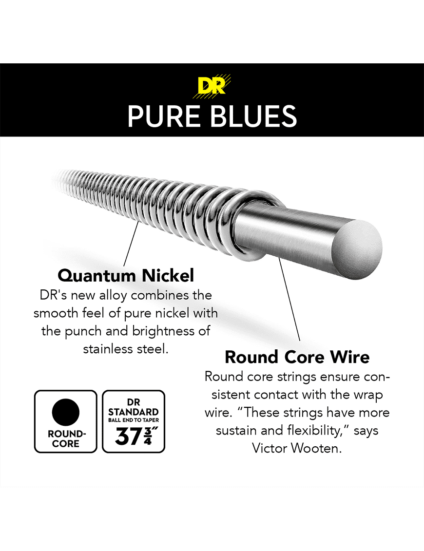 Dr Pure Blues™ Pb5-45-130 Cuerdas Bajo Eléctrico 5 Cuerdas Medium