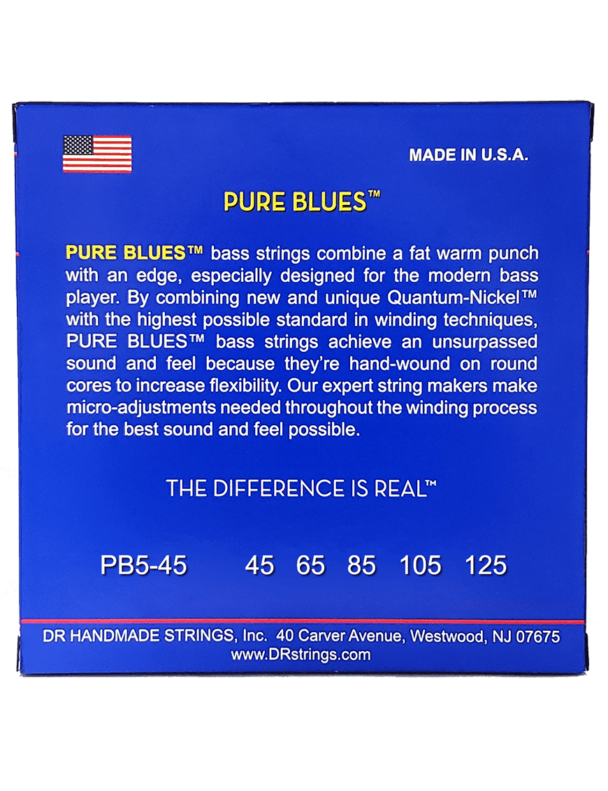 Dr Pure Blues™ Pb5-45-125 Cuerdas Bajo Eléctrico 5 Cuerdas Medium