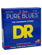 DR PURE BLUES™ 10-46 3Pack Cuerdas Guitarra Eléctrica Medium Nickel