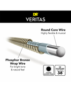 DR VERITAS™ 10-48 Cuerdas Guitarra Acústica Extra Light Phosphor Bronze Extra: 2 Cuerdas