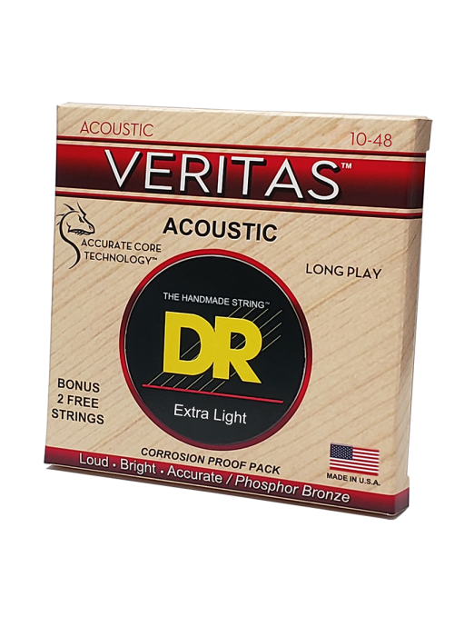 DR VERITAS™ 10-48 Cuerdas Guitarra Acústica Extra Light Phosphor Bronze Extra: 2 Cuerdas