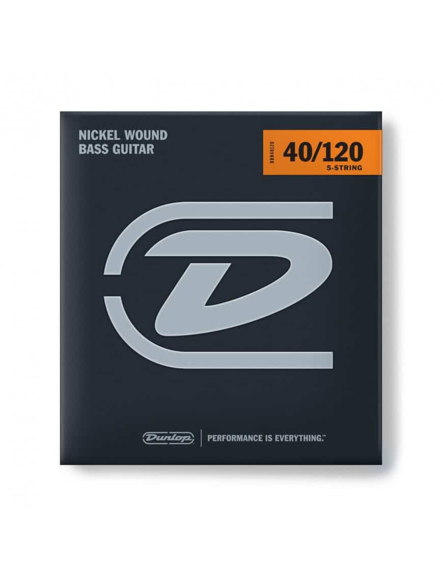 Dunlop Cuerdas Bajo Eléctrico 5 Cuerdas Dbn 40-120 Light Níquel Wound