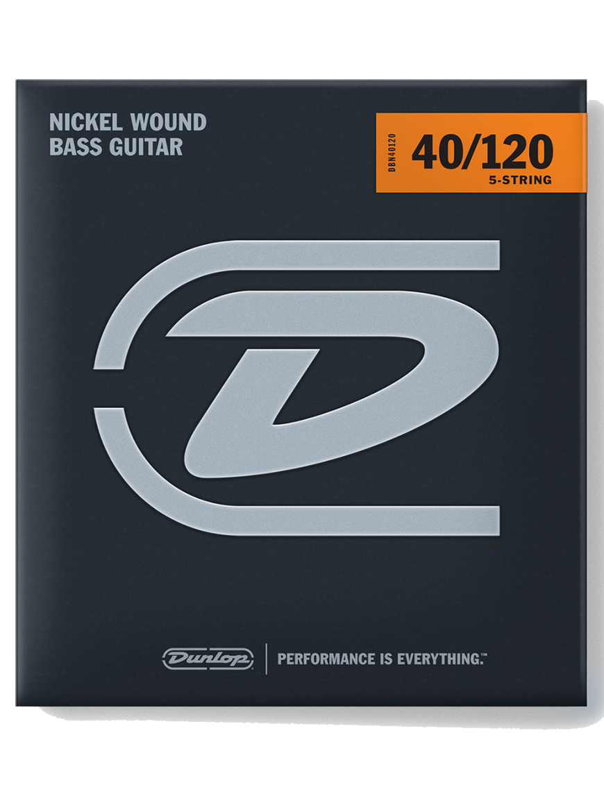 Dunlop® DBN 40-120 Cuerdas Bajo Eléctrico 5 Cuerdas Light Níquel Wound