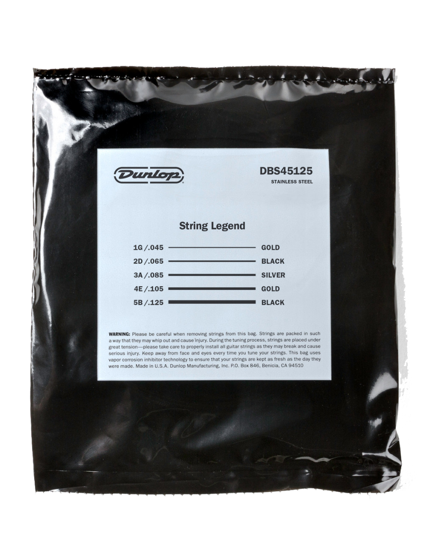 Dunlop® DBS-45-125 Cuerdas Bajo Eléctrico 5 Cuerdas Stainless Steel