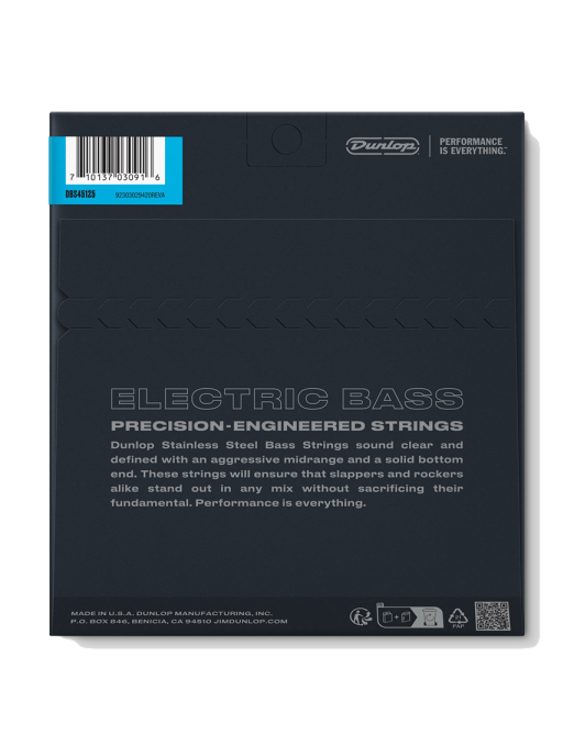 Dunlop® DBS-45-125 Cuerdas Bajo Eléctrico 5 Cuerdas Stainless Steel