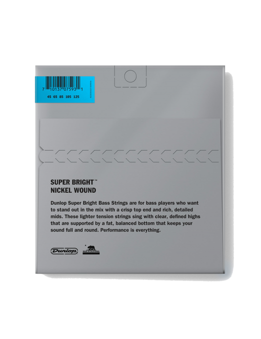 Dunlop® DBSBN-45-125 Cuerdas Bajo Eléctrico 5 Cuerdas SUPER BRIGHT Níquel