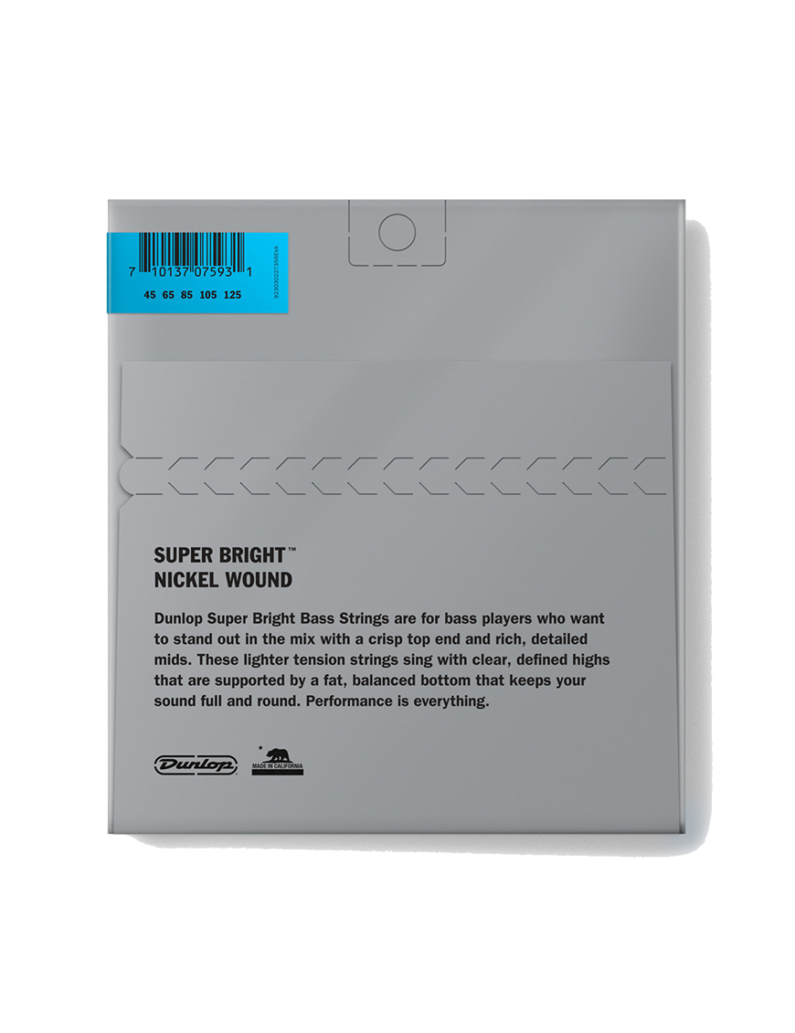 Dunlop® DBSBN-45-125 Cuerdas Bajo Eléctrico 5 Cuerdas SUPER BRIGHT Níquel