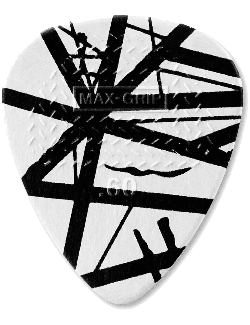 Dunlop Evh White Black Uñetas Max-Grip Calibre: .60 Mm | Color: Banco Y Negro Bolsa: 6 Unidades