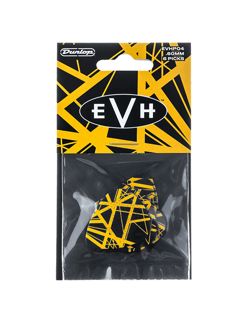 Dunlop Evh Vh Ii Uñetas Max-Grip Calibre: .60 Mm | Color: Amarillo Bolsa: 6 Unidades