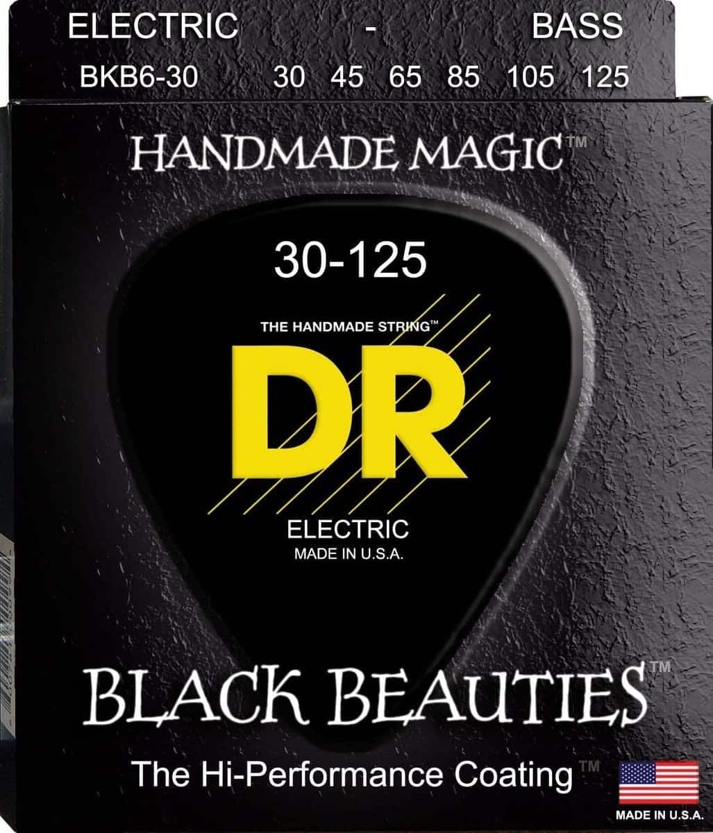 Dr Cuerdas Bajo 6 Cuerdas Bkb6 30-125 Black Beauties Medium