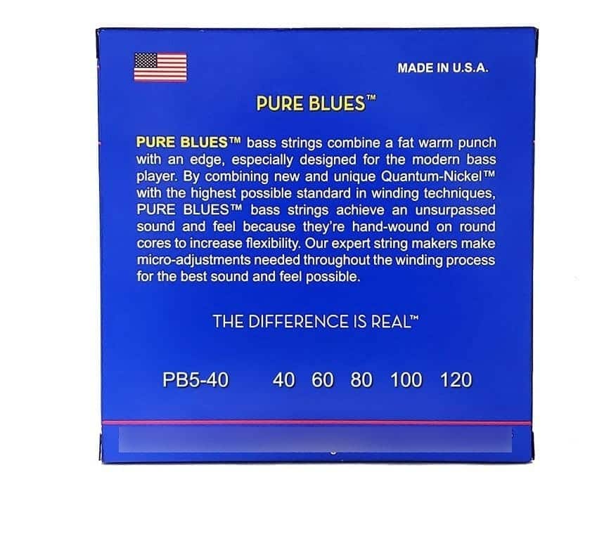 Dr Cuerdas Bajo 5 Cuerdas Pb5-40-120  Pure Blues Light