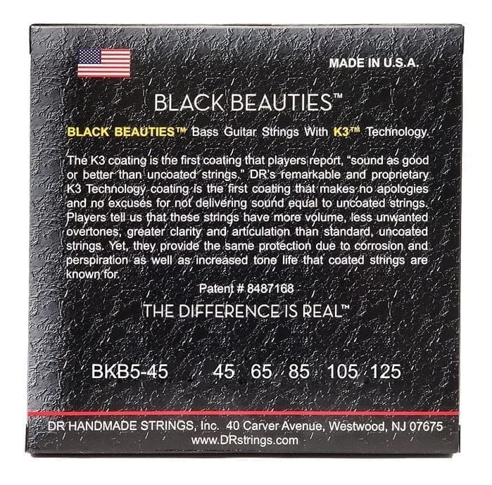 Dr Cuerdas Bajo Eléctrico 5 Cuerdas Black Beauties