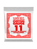 Ernie Ball® 1011 Cuerdas Guitarra Acústica o Eléctrica 11 Plain Steel Custom Gauge® Calibre: .011