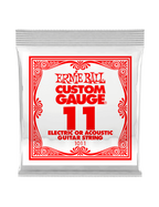 Ernie Ball® 1011 Cuerdas Guitarra Acústica o Eléctrica 11 Plain Steel Custom Gauge® Calibre: .011