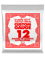 Ernie Ball® 1012 Cuerdas Guitarra Acústica o Eléctrica 12 Plain Steel Custom Gauge® Calibre: .012