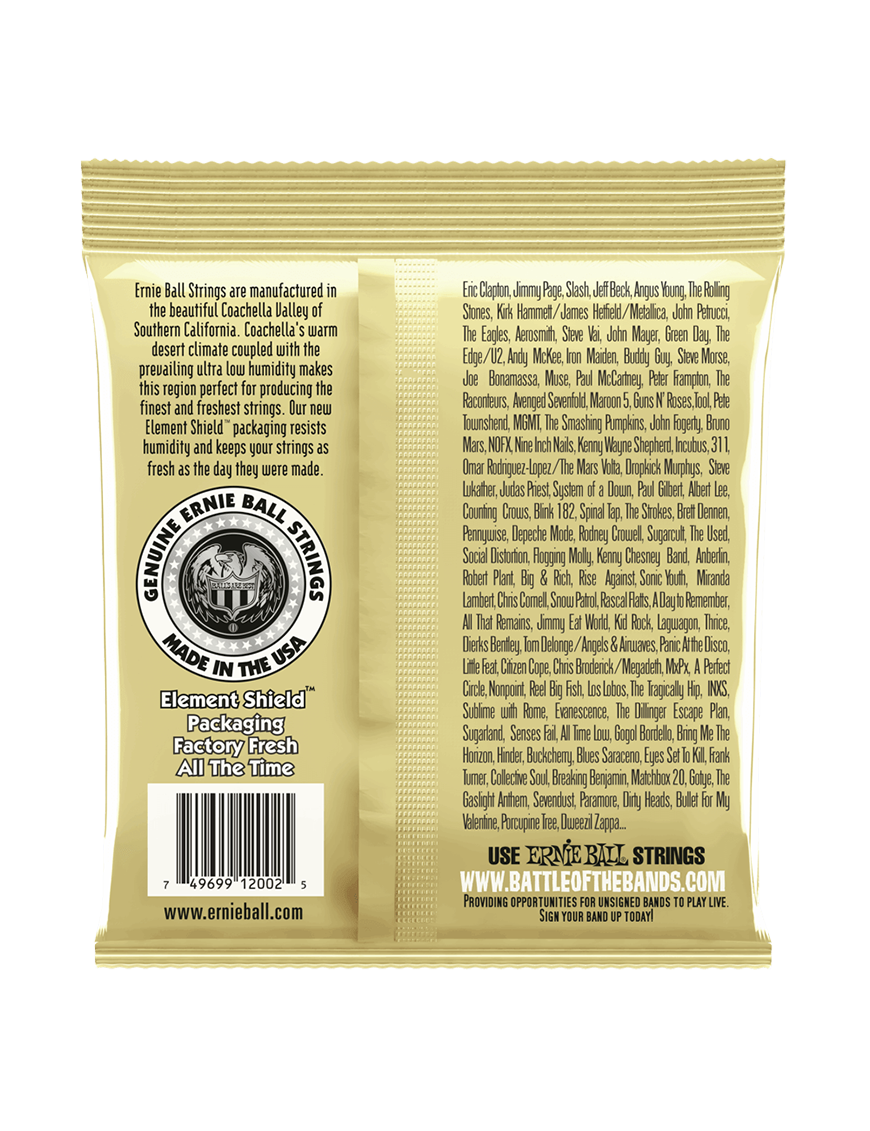 Ernie Ball® 2002 13-56 Earthwood Cuerdas Guitarra Acústica Medium Bronze 80/20