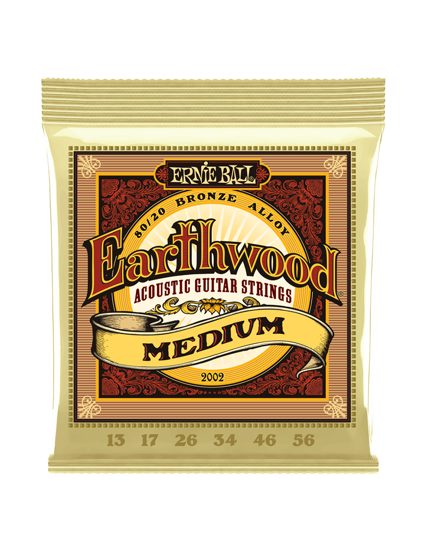 Ernie Ball® 2002 13-56 Earthwood Cuerdas Guitarra Acústica Medium Bronze 80/20