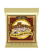 Ernie Ball® 2069 28-42 Cuerdas Guitarra Clásica Nylon EARTHWOOD Clear & Gold Ball End