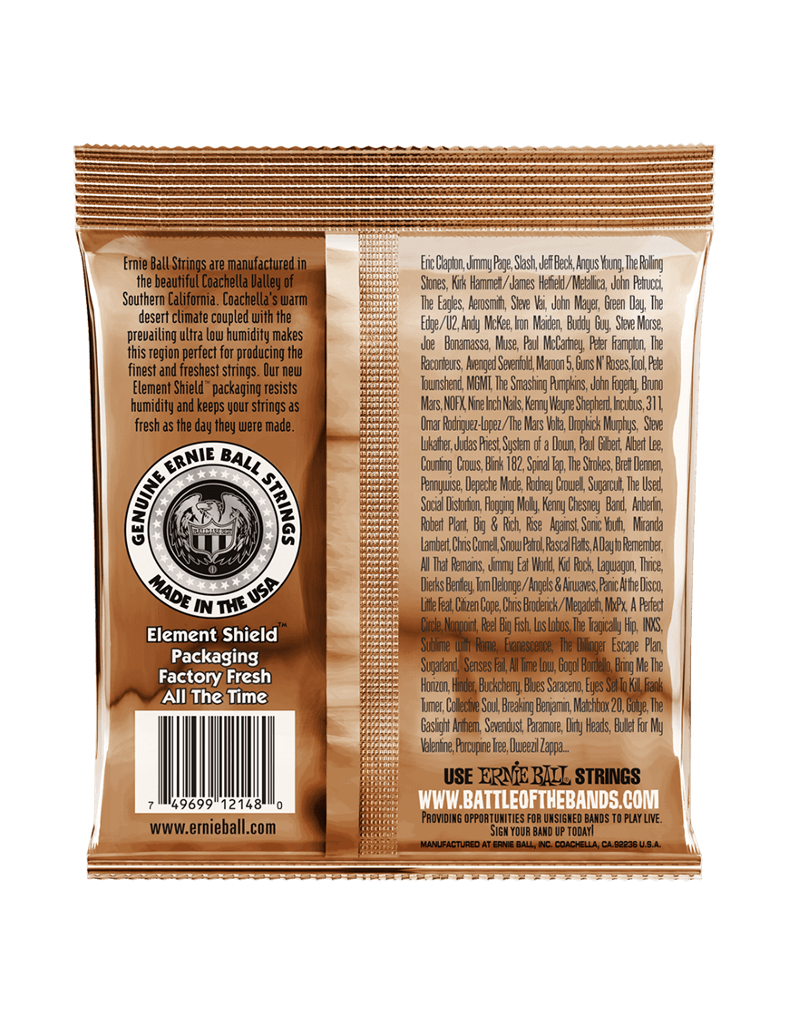 Ernie Ball® 2148 11-52 Earthwood Cuerdas Guitarra Acústica Light Phosphor Bronze