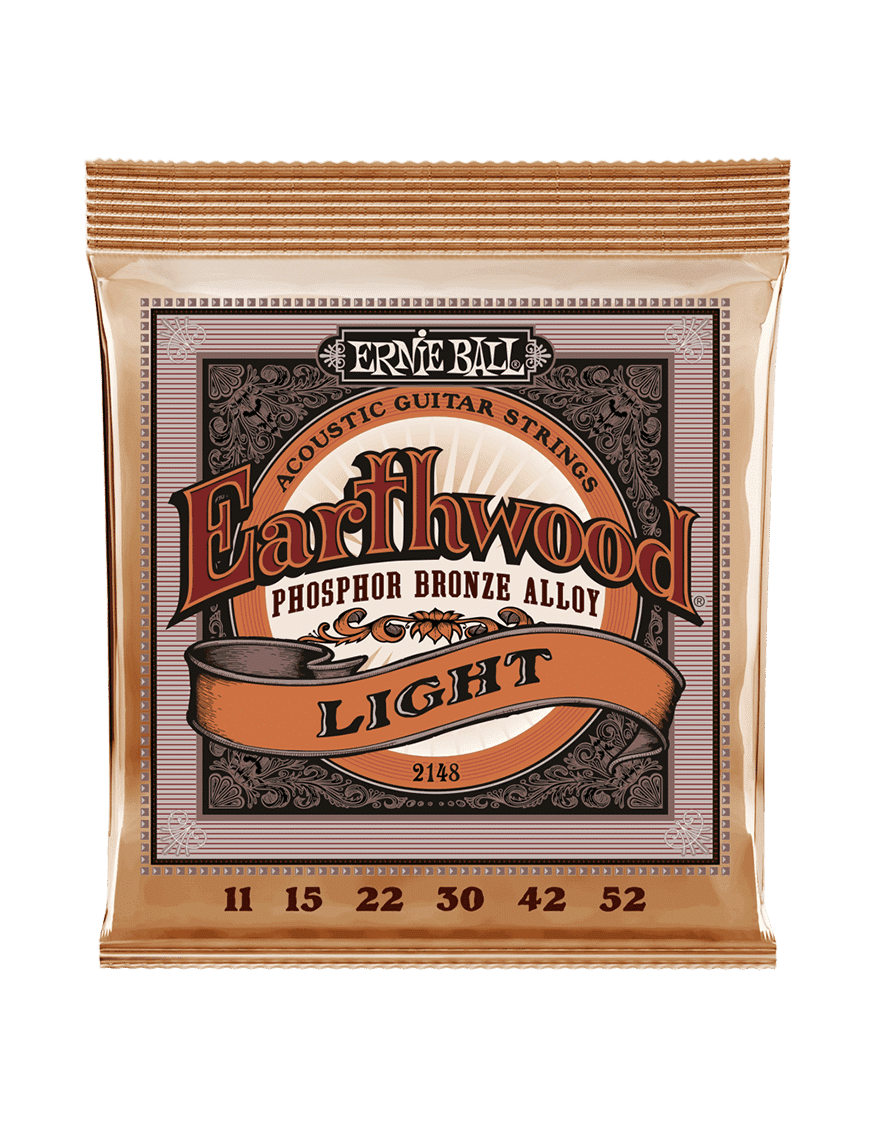 Ernie Ball® 2148 11-52 Earthwood Cuerdas Guitarra Acústica Light Phosphor Bronze