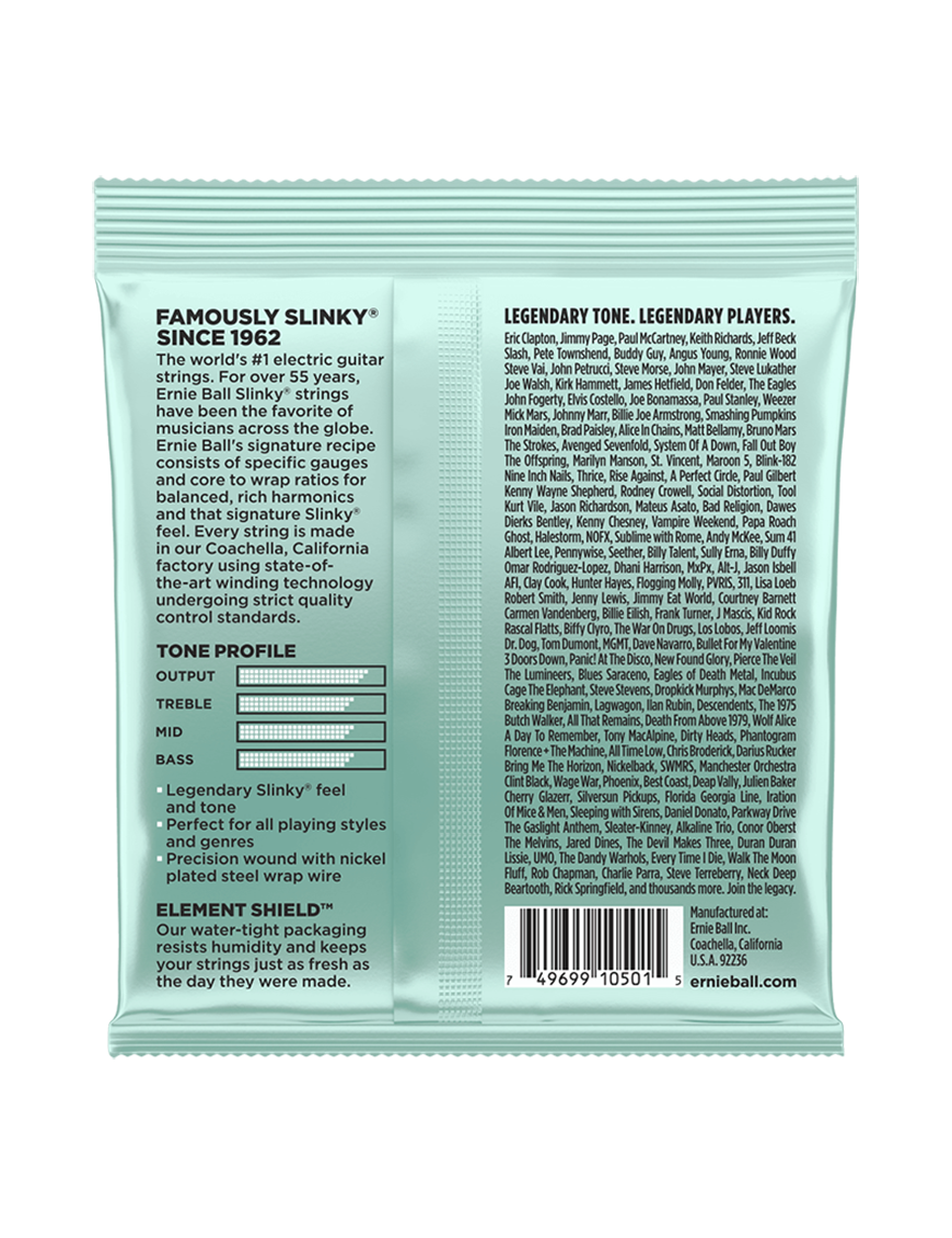 Ernie Ball® 2211 10.5-52 Slinky® Cuerdas Guitarra Eléctrica Mondo Nickel