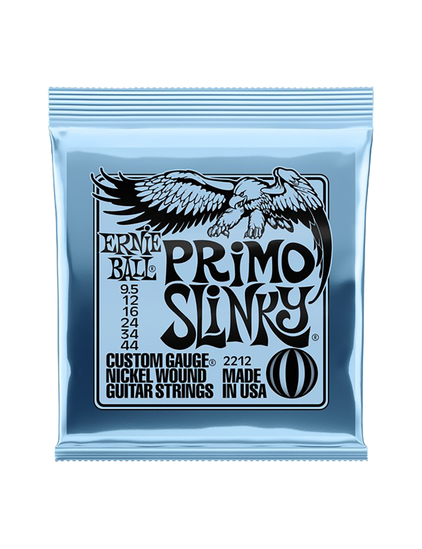 Ernie Ball® 2212 9.5-44 Slinky® Cuerdas Guitarra Eléctrica Primo Nickel