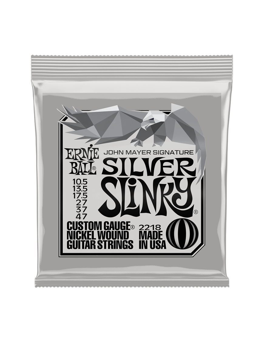 Ernie Ball® 2218 John Mayer 10.5-47 Cuerdas Guitarra Eléctrica Silver Slinky