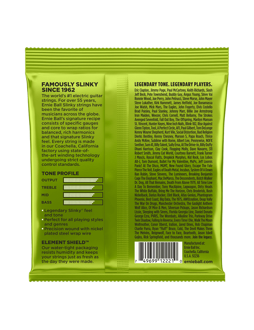 Ernie Ball® 2221 10-46 Slinky® Cuerdas Guitarra Eléctrica Regular Nickel