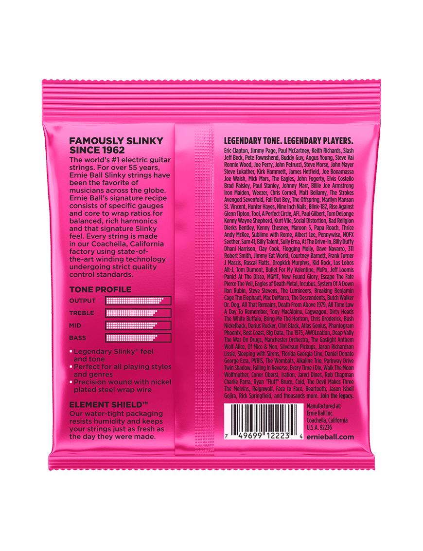 Ernie Ball® 2223 9-42 Slinky® Cuerdas Guitarra Eléctrica Super Nickel