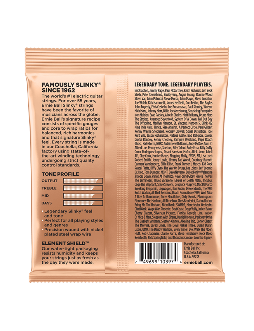 Ernie Ball® 2224 9.5-46 Slinky® Cuerdas Guitarra Eléctrica Turbo Nickel