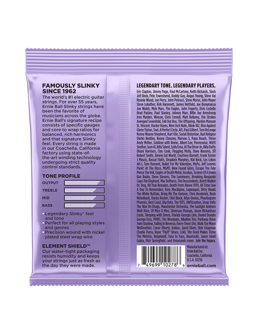 Ernie Ball® 2227 10-48 Slinky® Cuerdas Guitarra Eléctrica Ultra Nickel