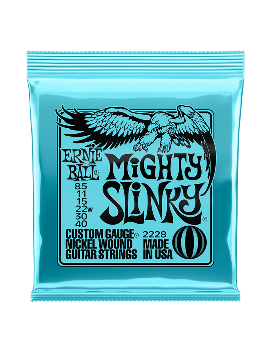Ernie Ball® 2228 8.5-40 Slinky® Cuerdas Guitarra Eléctrica Mighty Nickel