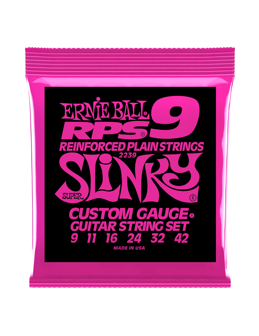 Ernie Ball® 2239 9-42 RPS Cuerdas Guitarra Eléctrica Super Slinky® NICKEL