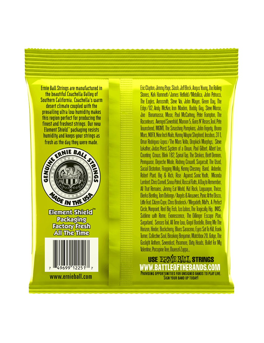 Ernie Ball® 2251 10-46 Cuerdas Guitarra Eléctrica Regular Slinky® CLASSIC ROCK N ROLL Pure NICKEL