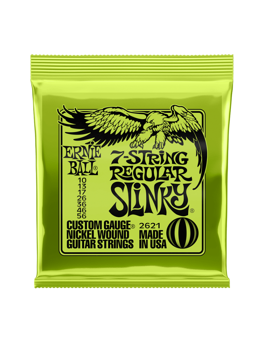 Ernie Ball® 2621 10-56 Slinky® Cuerdas Guitarra Eléctrica 7 Cuerdas Regular Nickel