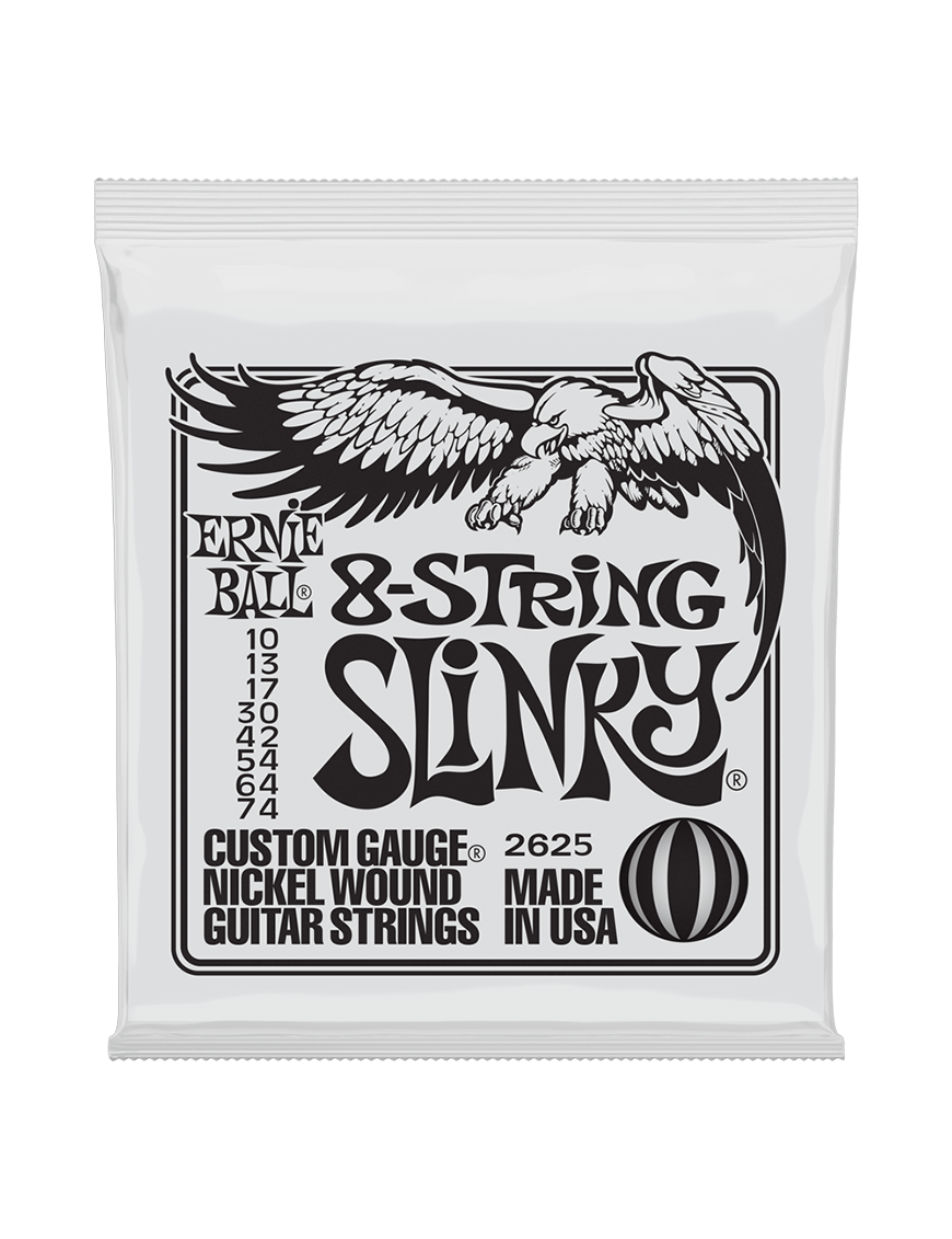 Ernie Ball® 2625 10-74 Slinky® Cuerdas Guitarra Eléctrica 8 Cuerdas Nickel