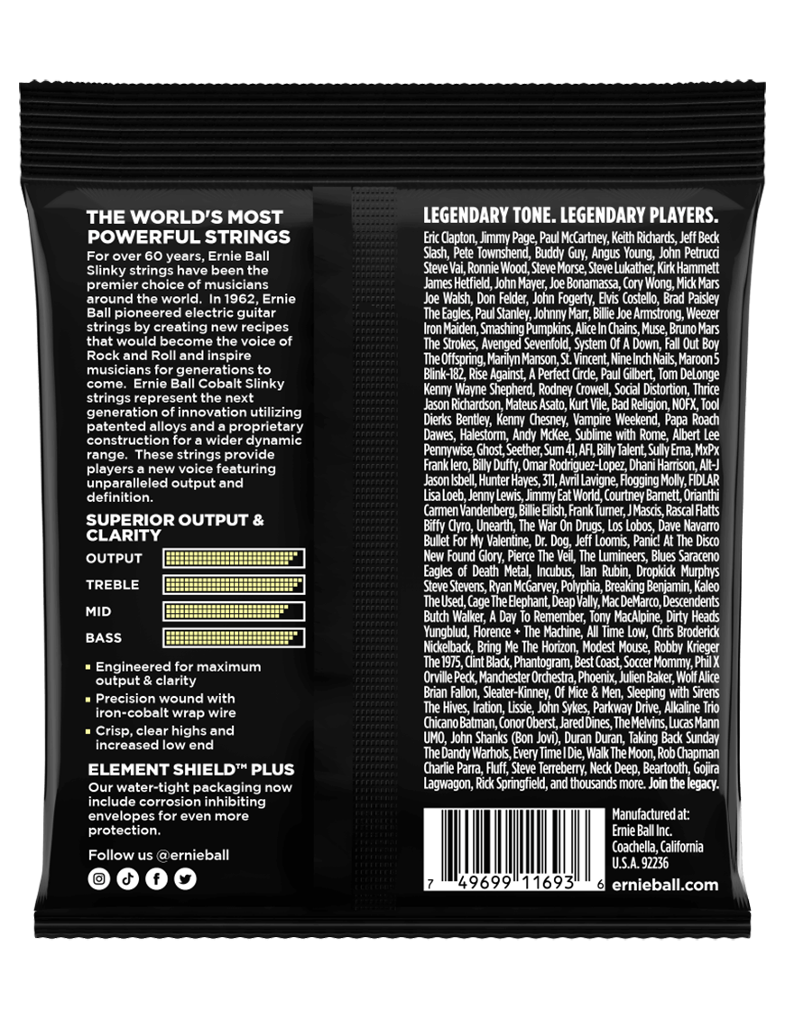 Ernie Ball® 2714 12-62 Cobalt Mammoth Slinky® Cuerdas Guitarra Eléctrica