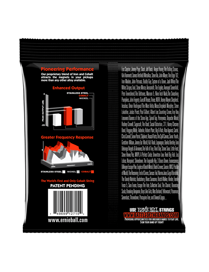 Ernie Ball® 2715 10-52 Cobalt Slinky® Cuerdas Guitarra Eléctrica Top Heavy Bottom