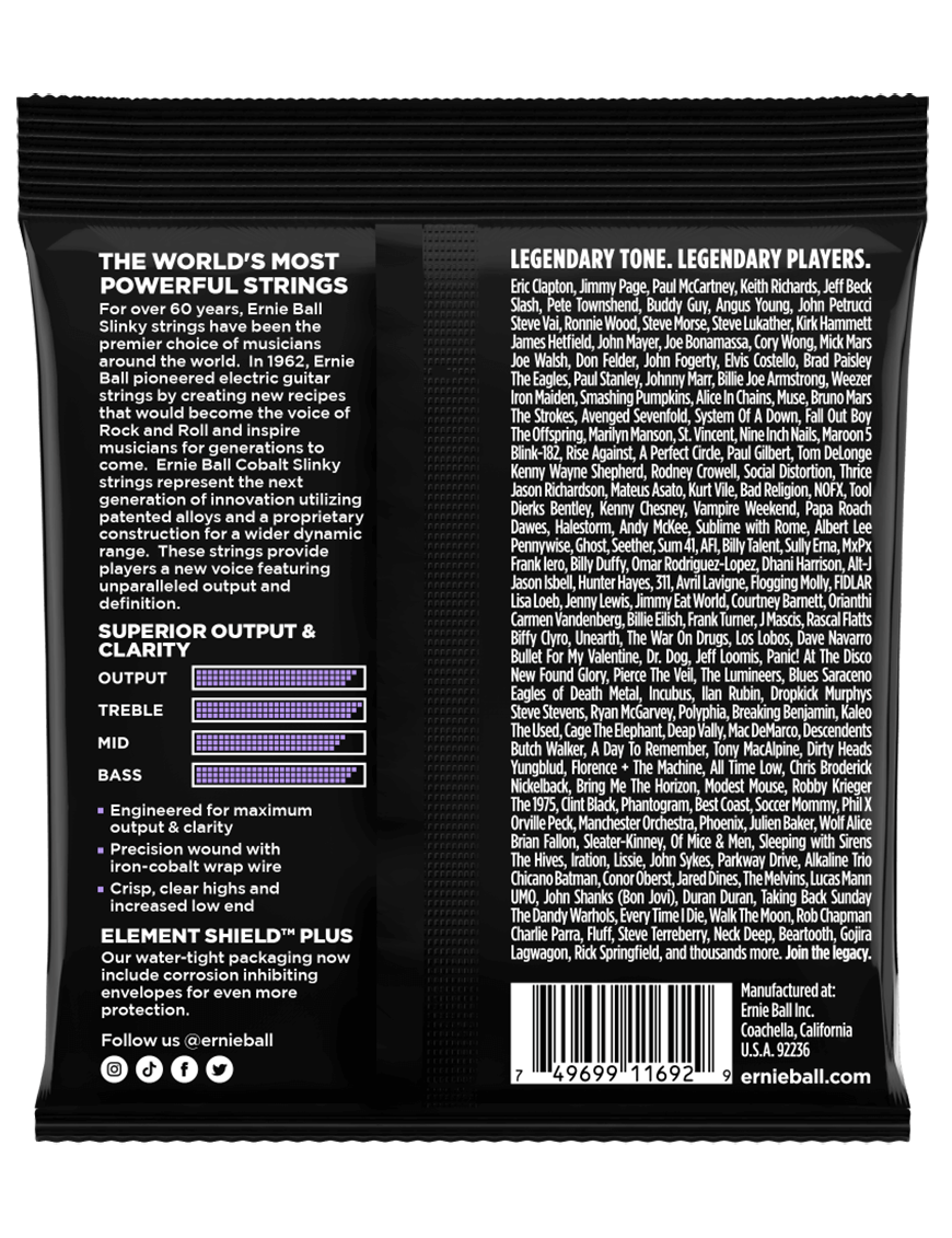 Ernie Ball® 2717 10-48 Cobalt Ultra Slinky® Cuerdas Guitarra Eléctrica