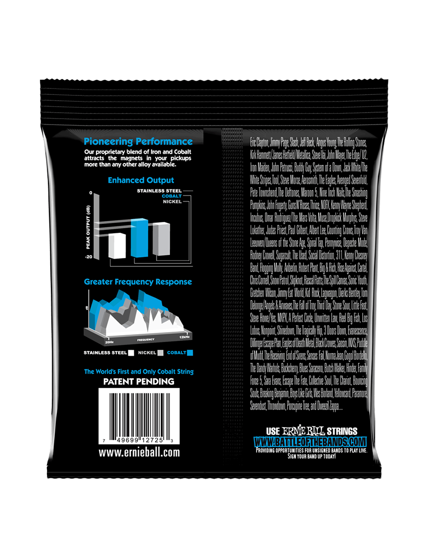 Ernie Ball® 2725 8-38 Cobalt Slinky® Cuerdas Guitarra Eléctrica Extra