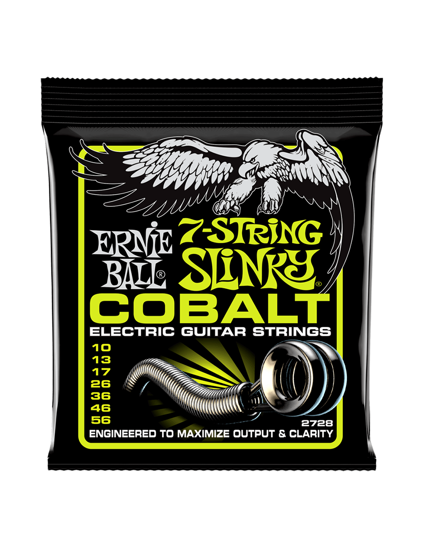 Ernie Ball® 2728 10-56 Cobalt Regular Slinky® Cuerdas Guitarra Eléctrica 7 Cuerdas